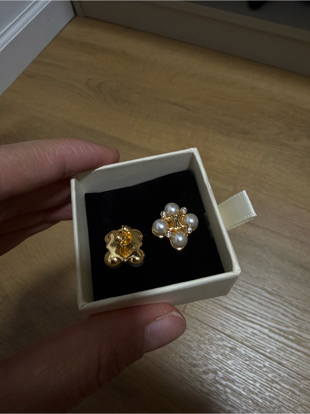Celine Gold-Tone Pearl Cluster Clip-On Earrings